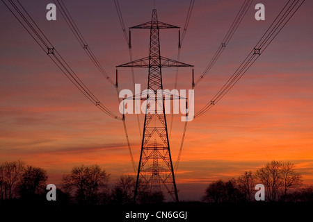 Electricity pylon near Burbage, Leicestershire, United Kingdom Stock Photo