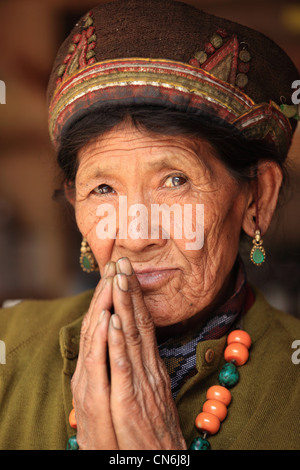 Nepali rural Tamang woman Nepal Stock Photo