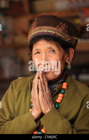 Nepali rural Tamang woman Nepal Stock Photo