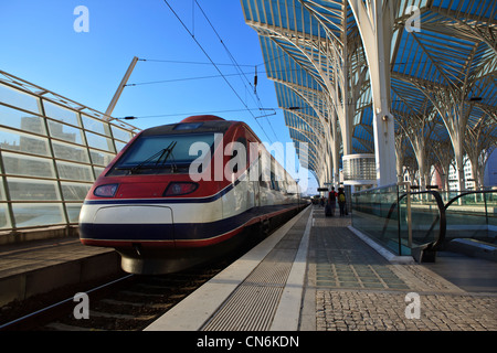 Comboio de alta velocidade, Alfa Pendular,train, Lisbon, Portugal Stock Photo