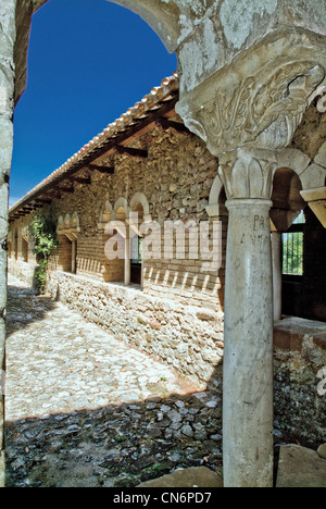 Europe Italy Abruzzo Fossacesia San Giovanni in Venere Abbey Cloister Stock Photo