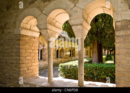 Europe Italy Abruzzo Fossacesia San Giovanni in Venere Abbey Cloister Stock Photo