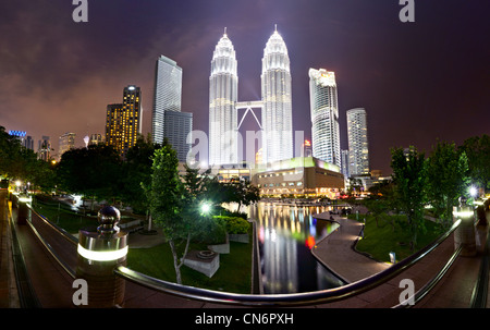 Night skyline of Kuala Lumpur, Malaysia Stock Photo