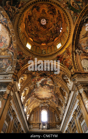 Ceiling & Dome Frescoes, Church of the Gesù, Rome, Italy Stock Photo ...