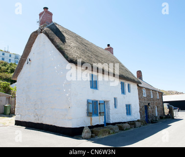 Thatched cottage in Sennen Cove Stock Photo