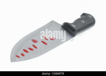 bloody drops on kitchen knife