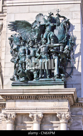 Civil War sculpture on the memorial arch in Grand Army Plaza Brooklyn New York City Stock Photo