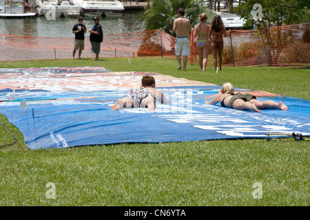 Bud Light Slip and Slide Stock Photo