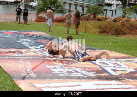 Bud Light Slip and Slide Stock Photo