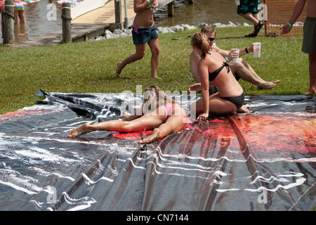 Bud Light Slip and Slide Stock Photo