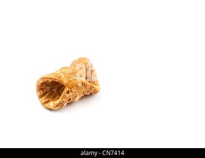 Empty sicilian cannolo pastry on white background Stock Photo