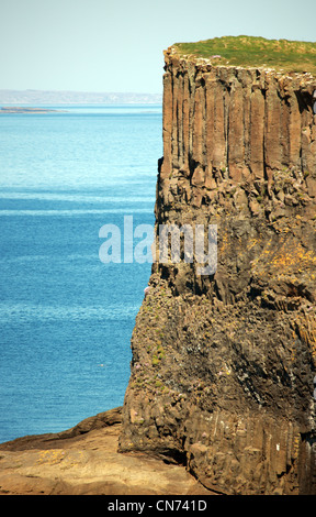 Basalt rock columns on the Inner Hebridean island of Staffa on the west coast of Scotland Stock Photo