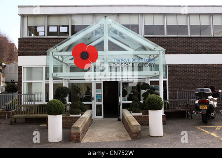 Entrance to the Royal British Legion's Poppy Factory in Richmond, London, England. Stock Photo