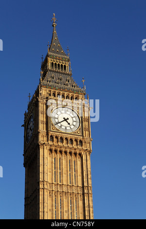 The clock tower of the Palace of Westminster (often called 'Big Ben') in Westminster, London, England. Stock Photo