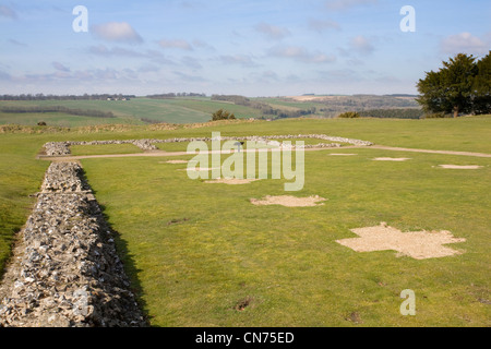 Old cathedral ruins at Old Sarum, Wiltshire Stock Photo