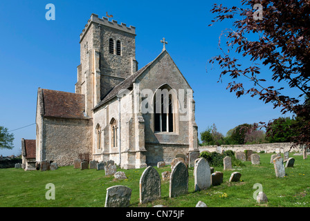 Old medieval village country church - All Saints Parish Church in Cuddesdon, Oxfordshire, UK Stock Photo