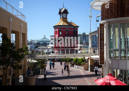 Clock Tower Shopping mall at waterfront in Cape Town Stock Photo