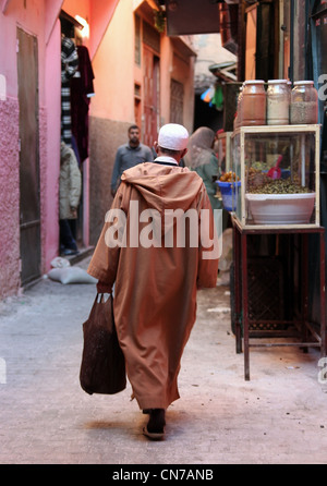 Moroccan Shoppers in the Souk Stock Photo