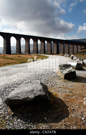 The Ribblehead viaduct at Blea Moor in the North Yorkshire National Park, England Stock Photo