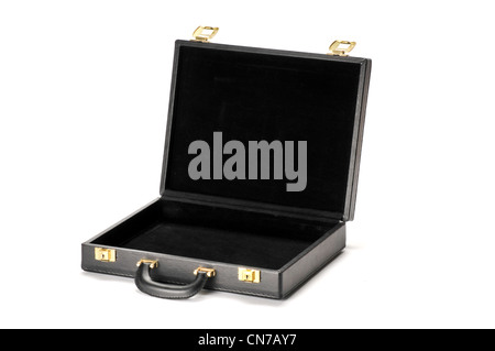 black briefcase on white Stock Photo