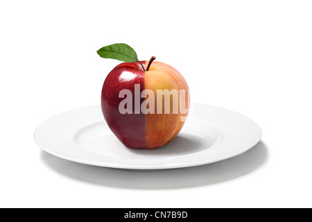 Hybrid image of an apple mixed with a peach Stock Photo