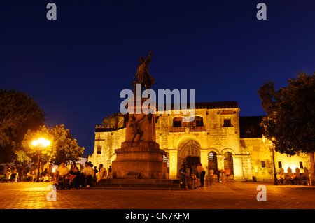 Dominican Republic, Santo Domingo province, Santo Domingo, colonial town listed as World Heritage by UNESCO, statue of Stock Photo