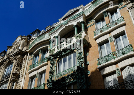 France, Paris, 14 Rue d'Abbeville building in Art Nouveau style Stock Photo