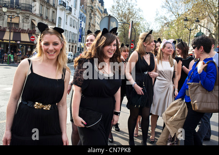 France, Paris, Montmartre, saturday afternoon on place Blanche Stock Photo