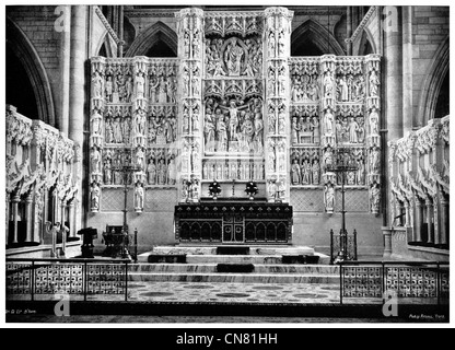 Truro Cathedral interior altarpiece,  screen UK Cathedral of the Blessed Virgin Mary Stock Photo