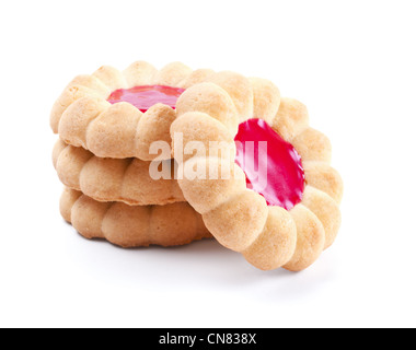 Filled jam cookies isolated on white background Stock Photo