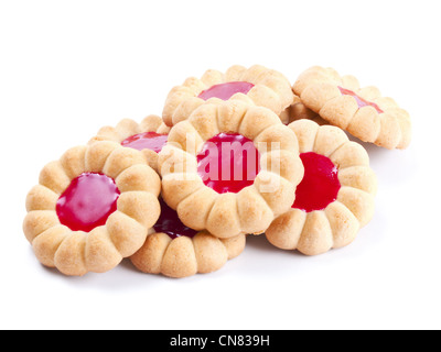 Filled jam cookies isolated on white background Stock Photo