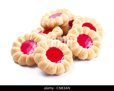 Filled jam cookies isolated on white background Stock Photo