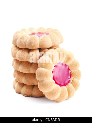 Filled jam cookies isolated on white background Stock Photo