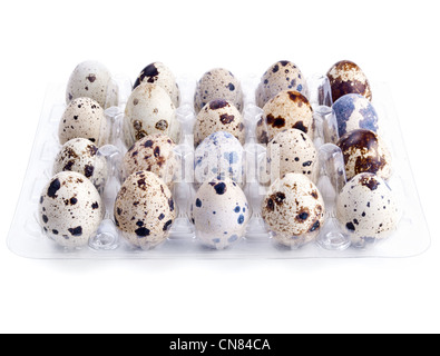 Quail eggs isolated on white background Stock Photo