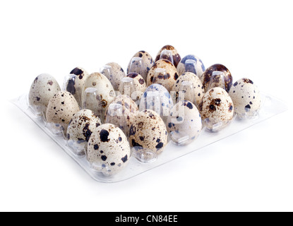 Quail eggs isolated on white background Stock Photo