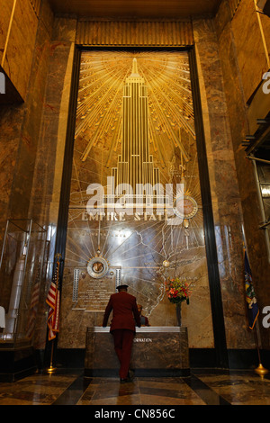 United States, New York City, Manhattan, Midtown, lobby of the Empire State Building Stock Photo