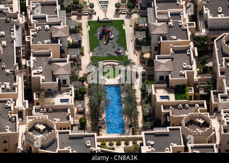 The residential area of Downtown Dubai (The United Arab Emirates)   House. Houses and swimming pool. Stock Photo