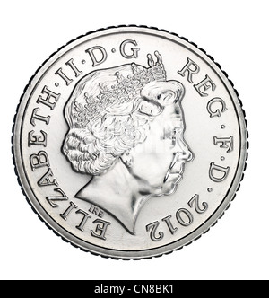 5p five pence coin head on obverse heads 2012 Stock Photo