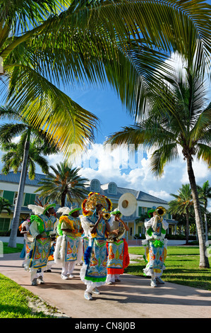 Bahamas, Grand Bahama Island, Freeport, Grand Lucayan Radisson Hotel, carnaval summer resumption of famous Junkanoo celebration Stock Photo