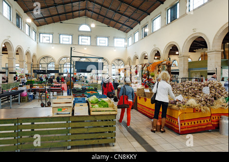 France, Meuse, Verdun, covered market of the 19th century on the site of the former Augustinian convent Stock Photo