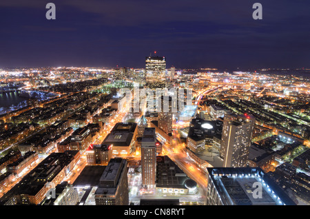 Aerial view of downtown Boston, Massachusettes, USA.