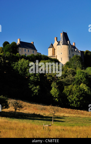 France, Mayenne, Sainte Suzanne, labelled Les Plus Beaux Villages de France (The Most Beautiful Villages of France), castle of Stock Photo