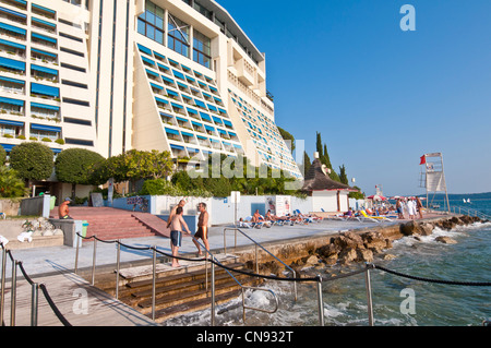 Slovenia, Gulf of Trieste, Adriatic Coast, Primorska Region, Portoroz seaside resort, the Grand Hotel Bernardin Stock Photo