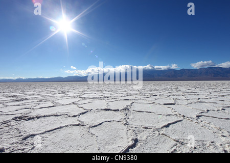 Salt Badwater Formations in Death Valley National Park Stock Photo