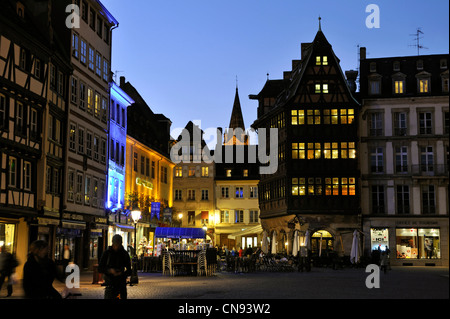 France, Bas Rhin, Strasbourg, old town listed as World Heritage by UNESCO, Place de la Cathedrale, Maison Kammerzell of the Stock Photo