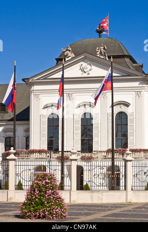 Slovakia, Bratislava, Hodzovo square, Grassalkovich palace, built in 1760 by architect Andreas Mayerhoffer for Count Anton Stock Photo