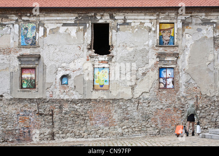 Slovakia, Bratislava, Historic center, abandoned building next to the Cathedral of St. Martin Stock Photo