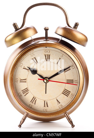 Alarm clock isolated on white background. Stock Photo