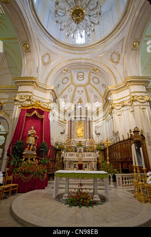 Altar, inside the church of Positano, Amalfi coast, Unesco World Heritage site, Campania, Italy, Mediterranean sea, Europe Stock Photo