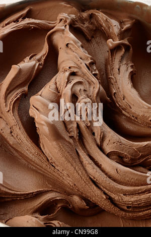 chocolate swirl detail close up Gelato ice cream Stock Photo